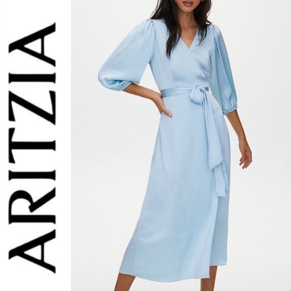 ARITZIA Warm Spring Wrap Dress 💚 BNWT - Picture 2 of 8